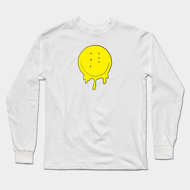Drippy Six-Eyed Smiley Face, Medium Long Sleeve T-Shirt by Niemand